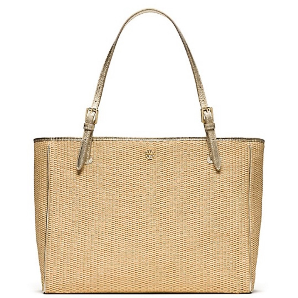 Tory Burch Tan Structured Tote Bag
